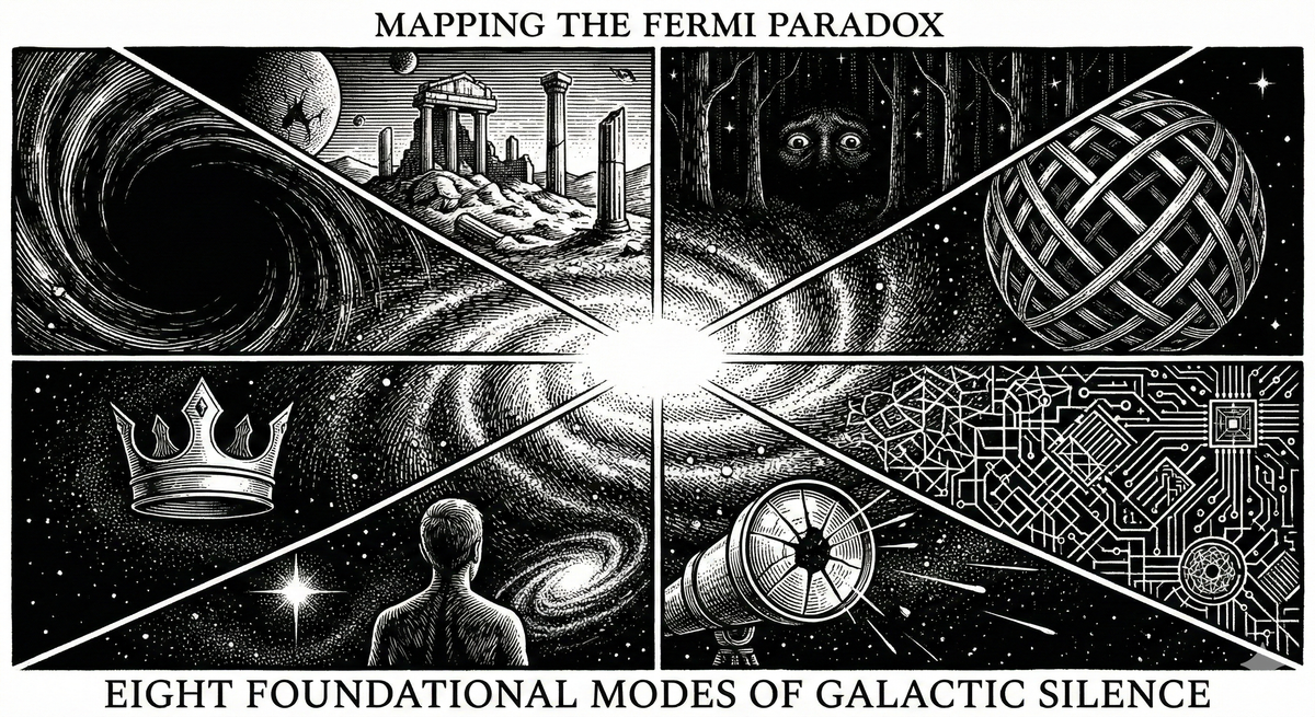 Mapping the Fermi Paradox: Eight Foundational Modes of Galactic Silence