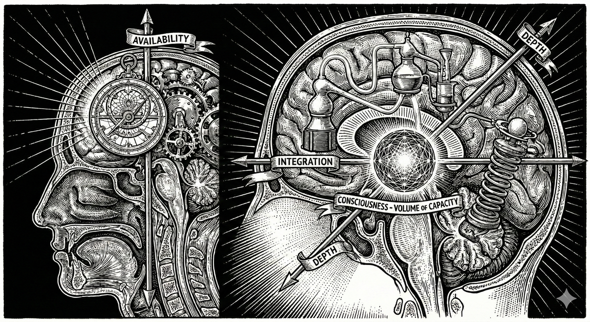 The Three Axes of Mind: Why the Present Feels Like a Life