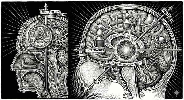 The Three Axes of Mind: Why the Present Feels Like a Life